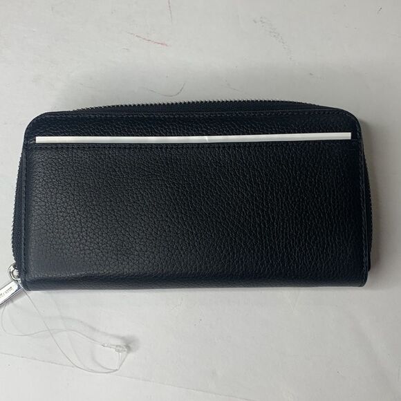 Kate Spade glitter on large embossed black leather continental wallet NWT - Picture 7 of 10
